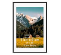 EYMPEU Cornice 60x90cm Senza Cartoncino Bianco, Cornice 50x76 Con il Cartoncino Bianco,Cornice per Foto Nera Adatta per Decorare la Casa,1 Pezzo Alluminio