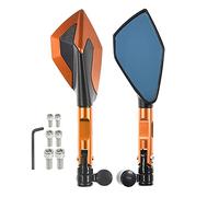 EYNLDS Moto 10 Millimetri Specchio CNC Retrovisore Laterale Specchi Cafe Racer Specchi di Vetro Blu per Dr 200 250 DR350 350 DRZ 400 650 DR650