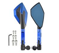 EYNLDS Moto 10 Millimetri Specchio CNC Retrovisore Laterale Specchi Cafe Racer Specchi di Vetro Blu per Dr 200 250 DR350 350 DRZ 400 650 DR650