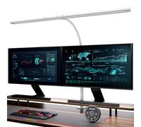 EYOCEAN Lampada da scrivania a LED con controllo gestuale e telecomando, 24 W, 80 cm, lampada da scrivania con morsetto, dimmerabile, temperatura di colore regolabile, lampada per monitor, luce diurna