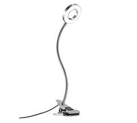 EYOCEAN Lampada da Scrivania con Pinza, Lampade USB, Lampada a Collo di Cigno 360° Flessibile, 3 Modalità Colore e 10 Dimmerabili luce da lettura, Adattatore Incluso 8W,per Lettura/Studio/Ufficio