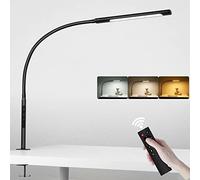 EYOCEAN Lampada da Scrivania, LED Lampada da Scrivania 1000lm con Collo di Cigno Flessibile, Lampada a Braccio Oscillante da 12 W, Lampada da Ufficio con Morsetto (telecomando incluso)