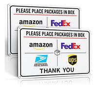 Eyoloty Istruzioni per la consegna del pacchetto, consegna Amazon UPS FedEx Packages in Box Sign, 30,5 x 20,3 cm, in alluminio antiruggine, facile da montare, resistenza allo sbiadimento, uso interno
