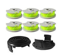 Eyoloty WA0014 WA0037 Bobina di filo adatta per decespugliatore Worx WG184E WG184 WG168E WG168 WG190 WG191, bobina di filo di ricambio, lunghezza 6 m, Ø 2 mm (6 bobine + 2 tappi)