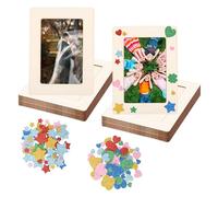 Eyoulife 12 cornici portafoto fai da te per bambini, 20 x 15 cm, da dipingere con adesivi in schiuma glitterata, per compleanni dei bambini, anniversari (stile 1)