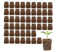 Eyoulife 50 blocchi per piantine compressi, blocco nutriente con bocca di taglio, alto contenuto di ossigeno, buona ritenzione dell'acqua, dopo ammollo 35 x 25 x 40 mm, per una crescita delle piante