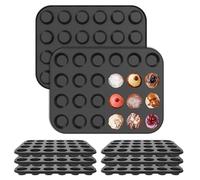 Eyoulife 8 stampi per muffin, 24 tazze, con rivestimento antiaderente, 35 x 26,5 x 2 cm, in acciaio al carbonio per cupcake, muffin, budino