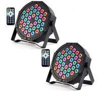 Eyourlife 2 Faretti LED Par, 36 LED, 72 W, RGB DMX512 Con Telecomando, Da Discoteca e Palco, 7 Modalità, Per Feste, Bar, Stage Fisso, Classe Energetica C