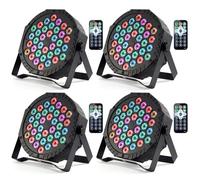 Eyourlife 4 faretti LED Par, 36 LED, 72 W, RGB DMX512 con telecomando, luce da discoteca e palco, 7 modalità di luce, luce da DJ per feste e bar, classe energetica C