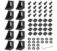 EYPINS 10 Pezzi Staffa Angolare in Alluminio 3030,Staffa Angolare a Forma L per Scanalatura da 8 mm con 20 Pezzi Viti e Dadi e Rondelle(35x35x28 mm)