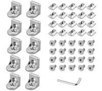 EYPINS 10 x 2020 Staffa Angolare,Alluminio Profilo Connettore/Connettore Angolo di Sterzata con con Vite, Dado, Chiave Inglese