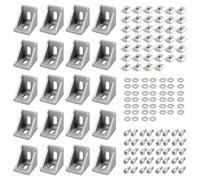 EYPINS 20 Pezzi Staffa Angolare 3030 Profilo Estruso in Alluminio Scanalatura 8,Staffa a Forma di Lcon 40 Viti, 40 Dadi, 40 Rondelle(35x35x28 mm)