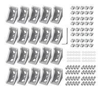 EYPINS 20 Pezzi Staffa Angolare in Alluminio 2020 ,Staffa Giunto per Profilati Alluminio con Viti e Dadi (28x28x20mm)