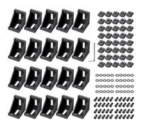 EYPINS 20 Pezzi Staffa Angolare in Alluminio 3030,Staffa Angolare a Forma L per Scanalatura da 8 mm con 40 Pezzi Viti e Dadi e Rondelle,Nero
