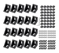 EYPINS 20 Pezzi Staffa Angolare in Alluminio 4040,Staffa Angolare a Forma L per Scanalatura da 8 mm con 40 Pezzi Viti e Dadi e Rondelle,Nero
