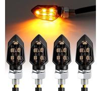 EYPINS Indicatori di Direzione per Moto,Frecce Moto Omologate E24,5 LED Mini, Set da 4 Pezzi Impermeabili IP65 per 12V DC,Bullone M8/Cavo da 50 cm