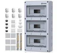 EYPINS Quadro Elettrico Esterno 3 File 36 Moduli,Scatola di Distribuzione da Parete con Coperchio Chiusura Moduli,Impermeabile IP65,per Esterno,Giardino e Officina(280x110x510 mm)