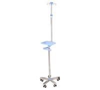 EYPKPL Asta for flebo con Vassoio, 4 Ganci, Asta for infusione, Supporto for Sacca for flebo Regolabile in Altezza, con 5 Ruote e corrimano, Supporti for flebo for Clinica e Assistenza domiciliare