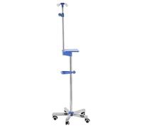 EYPKPL Asta portaflebo con 5 Ruote, Supporto for Vassoio portaflebo, Altezza Regolabile, Supporto for Sacca flebo, 4 Ganci for ospedali, cliniche, sedie a rotelle, Letti