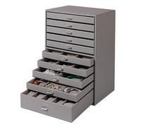 EYPKPL Porta Gioielli Portagioie a 10 Strati Portagioie in Pelle PU Scatola portagioie di Grande capacità per Scatola di immagazzinaggio Gioielli Orecchini Collana Facile Accesso