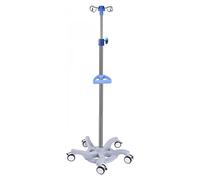 EYPKPL Supporto for flebo da Pavimento, Asta for flebo in Acciaio Inossidabile, Asta for infusione con 4 Ganci, Supporto for flebo Regolabile, 5 Ruote di bloccaggio