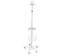 EYPKPL Supporto for flebo in Acciaio Inossidabile, Supporto for flebo con Ruote, Vassoio for infusione e Cestino portaoggetti, Supporto for flebo con 4 Ganci