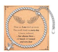 EYQV Braccialetto con angelo custode, regalo di simpatia per donne, regalo di aborto spontaneo per mamma, regalo commemorativo per animali domestici