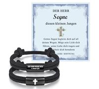 EYQV Regalo per comunione ragazzo, bracciale con croce per ragazzi, per comunione, cresima, regalo speciale per la prima comunione, battesimo, regalo per ragazzi, figlio, fratello, figlioccio, nipote