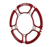EYRMQWJPC Anello di Ricambio per Ruota dentata della bicicle Corona for Catena 47/53/56T, Disco con Protezione, Corona Pieghevole BMX in Lega BCD 130(Red,47T)