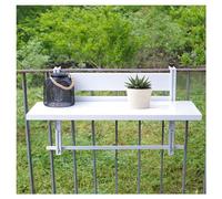 EYRMQWJPC Balcone pieghevole appeso al tavolo, Tavolino laterale pieghevole in alluminio for ringhiera del balcone con regolazione dell'altezza(White,60 * 30Cm)