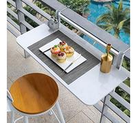 EYRMQWJPC Balcone pieghevole appeso al tavolo, Tavolino laterale pieghevole sospeso regolabile in altezza(Awhite,80 * 35Cm/31.4 * 13.7In)