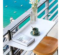 EYRMQWJPC Balcone pieghevole appeso al tavolo, Tavolo da balcone sospeso regolabile e pieghevole bianco(Black Stand,100 * 35cm)