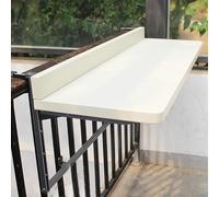 EYRMQWJPC Balcone pieghevole appeso al tavolo, Tavolo for ringhiera del balcone con 5 regolazioni di altezza e pieghevole(Weiß,120x39cm)