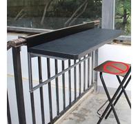 EYRMQWJPC Balcone pieghevole appeso al tavolo, Tavolo for ringhiera del balcone con 5 regolazioni di altezza e pieghevole(BLACK,100x39cm)