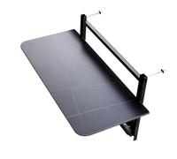 EYRMQWJPC Balcone pieghevole appeso al tavolo, Tavolo pieghevole sospeso for ringhiera del balcone, tavola di roccia multicolore(Black+black,80cm(31.5in))