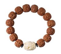 EYRMQWJPC braccialetto di perle, Braccialetto di perline Rudraksha fatto a mano da 15 mm for meditazione, preghiera e yoga