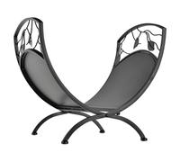 EYRMQWJPC Cesto di Legna da ardere, Portalegna in Metallo ad Arco for Interni ed Esterni Pieghevole Nero