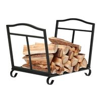 EYRMQWJPC Cesto di Legna da ardere, Portalegna in Metallo for Camino, Pieghevole, for Interni ed Esterni, Nero