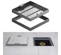 EYRMQWJPC Coperchio e Telaio incassati per tombini, Coperchio for tombino Incassato in Acciaio Inossidabile 304 con Maniglia Nascosta, Argento, Diverse Misure(80x80x5cm)