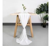 EYRMQWJPC decorazione da tavola in tulle 1 pz. Runner da tavola in chiffon, rosa e blu, for matrimonio, compleanno e festa.(White,30x300CM)