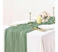 EYRMQWJPC decorazione da tavola in tulle 3 pezzi di garza for tovaglie in garza bianca(Light Green,3pcs 90X340cm)