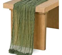 EYRMQWJPC decorazione da tavola in tulle 3 pezzi di garza for tovaglie in garza bianca(Olive green,3pcs 90X400cm)