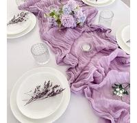 EYRMQWJPC decorazione da tavola in tulle Runner da tavola in garza semi-trasparente, tovaglia vintage in garza, for sala da pranzo e festa(Purpur,90X180cm)