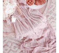 EYRMQWJPC decorazione da tavola in tulle Runner da tavola in garza semi-trasparente, tovaglia vintage in garza, for sala da pranzo e festa(Pink Purple,50x50cm)