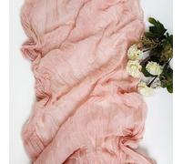 EYRMQWJPC decorazione da tavola in tulle Runner da tavola in garza semi-trasparente, tovaglia vintage in garza, for sala da pranzo e festa(Orange Pink,90X340cm)