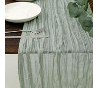 EYRMQWJPC decorazione da tavola in tulle Runner da tavola in garza semitrasparente color salvia, for allestimento da tavola, for matrimonio, festa, vintage(Light Green,90x180cm)
