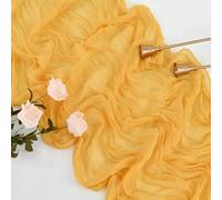 EYRMQWJPC Decorazione da tavola in Tulle Runner da Tavolo in Garza di Formaggio, 10 Pezzi, 90 * 300 cm, Decorazione Rustica for Tavolo da Pranzo for Matrimonio(Yellow,90x180cm)
