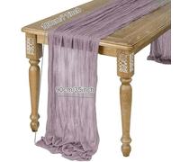 EYRMQWJPC decorazione da tavola in tulle Runner da tavolo in garza semi-trasparente verde salvia 90x180cm, stile rustico vintage(Style 17)