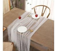 EYRMQWJPC decorazione da tavola in tulle Runner da tavolo in tulle di perle, tovaglia bianca, tessuto for velo da sposa(White,150x150cm)