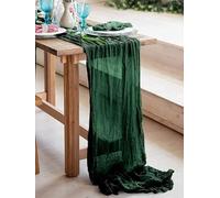 EYRMQWJPC decorazione da tavola in tulle Tovaglia da pranzo semitrasparente personalizzabile, stile retrò, boho, vintage, for matrimoni(Dark Green,90x180cm)